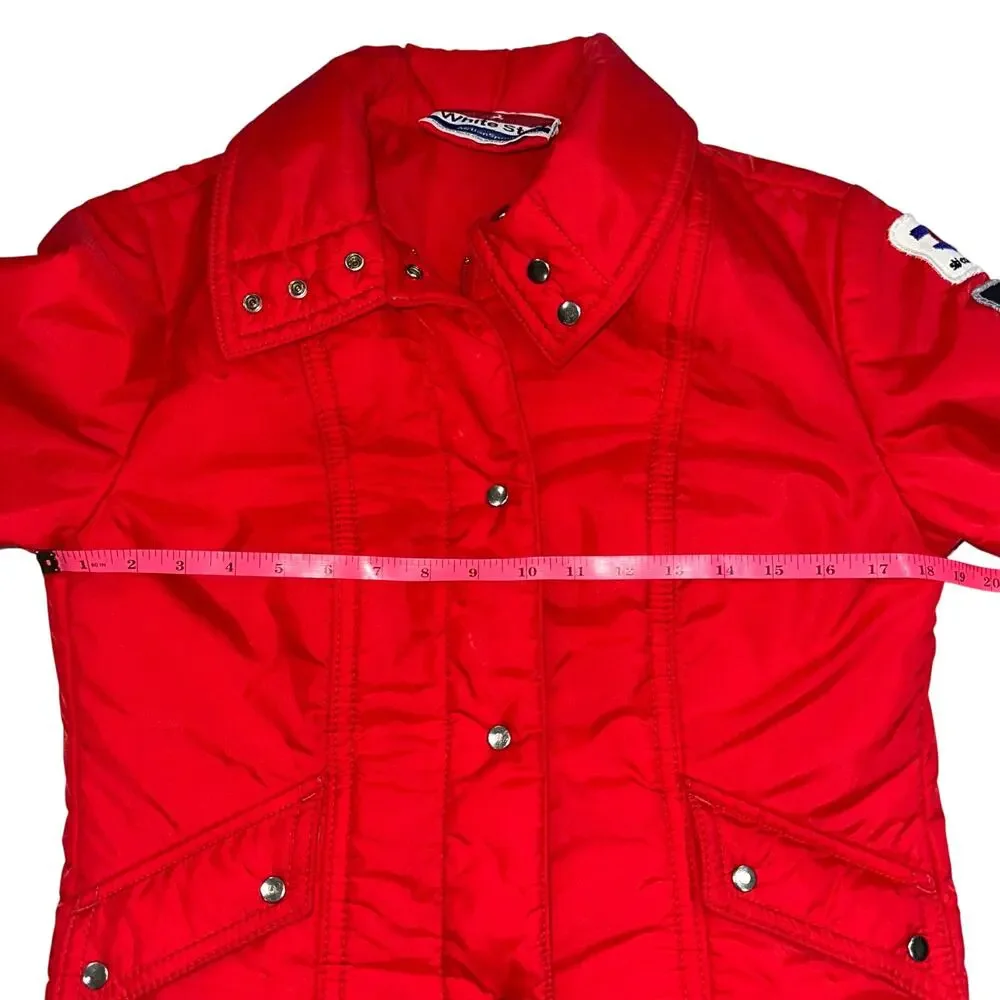 Vintage White Stag Red Breckenridge Colorado Puffer Ski Jacket Size Medium